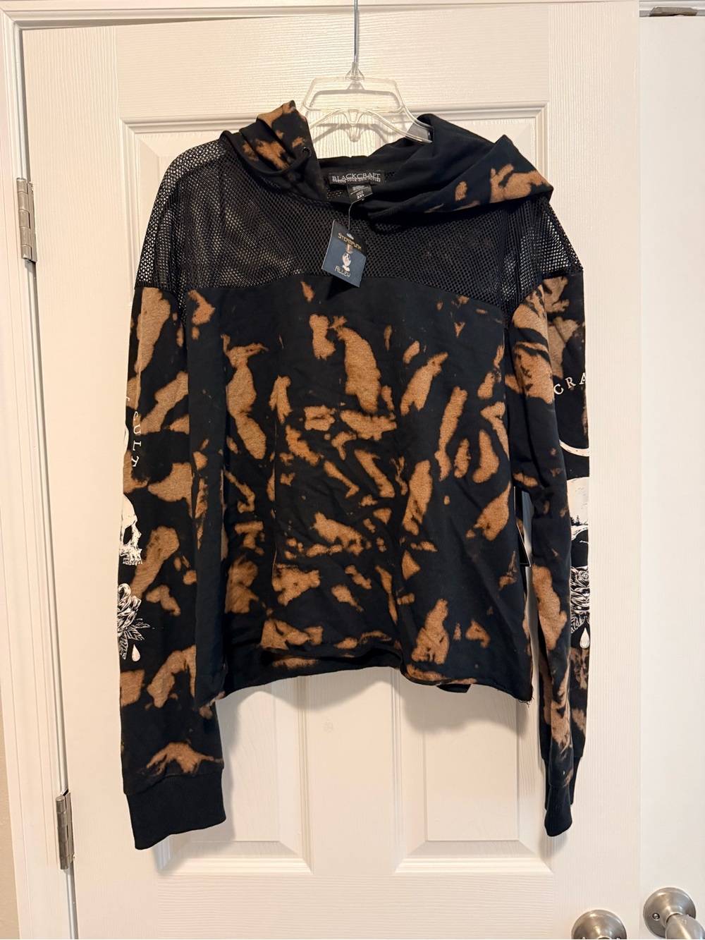 BlackCraft Cult Black & Brown Tie-Dye Mesh Hoodie